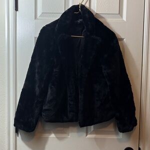 Luxurious Black Faux Fur Jacket